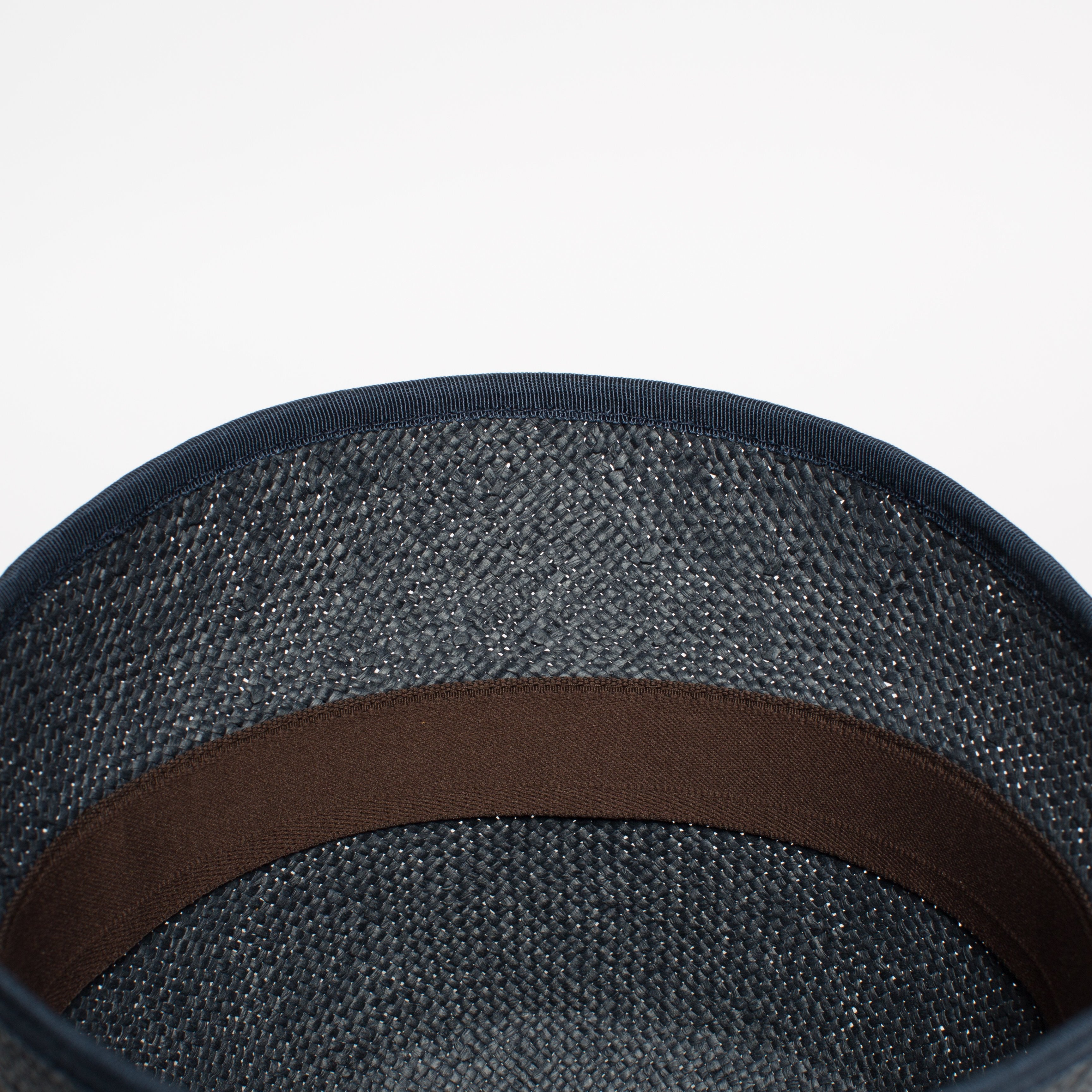 Goorin Bros. sugar cane straw cloche hat Navy  Sweatband