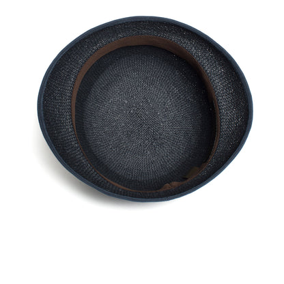 Goorin Bros. sugar cane straw cloche hat Navy under view