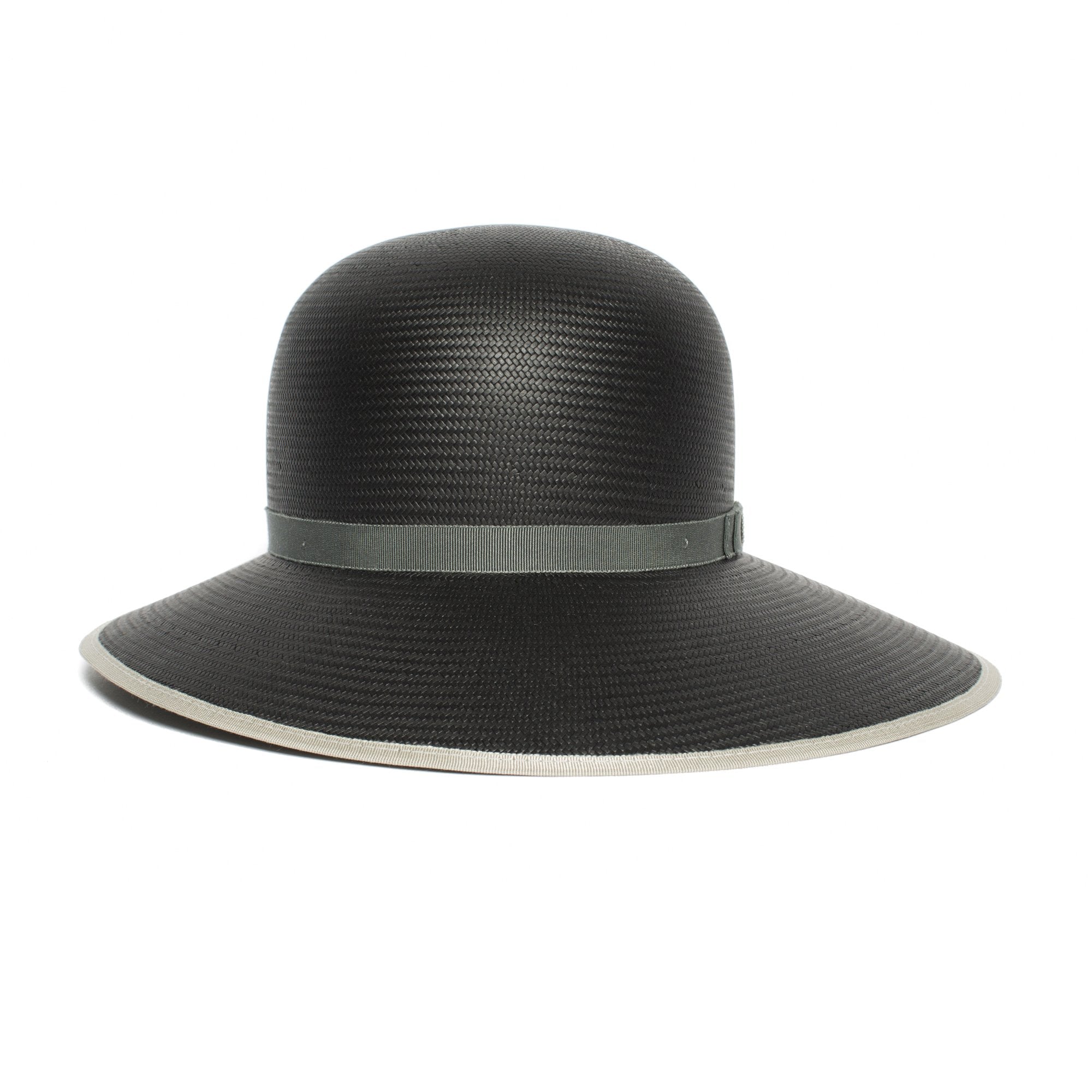 Goorin Bros. blackberry pie straw asymmetric cloche hat Black front view