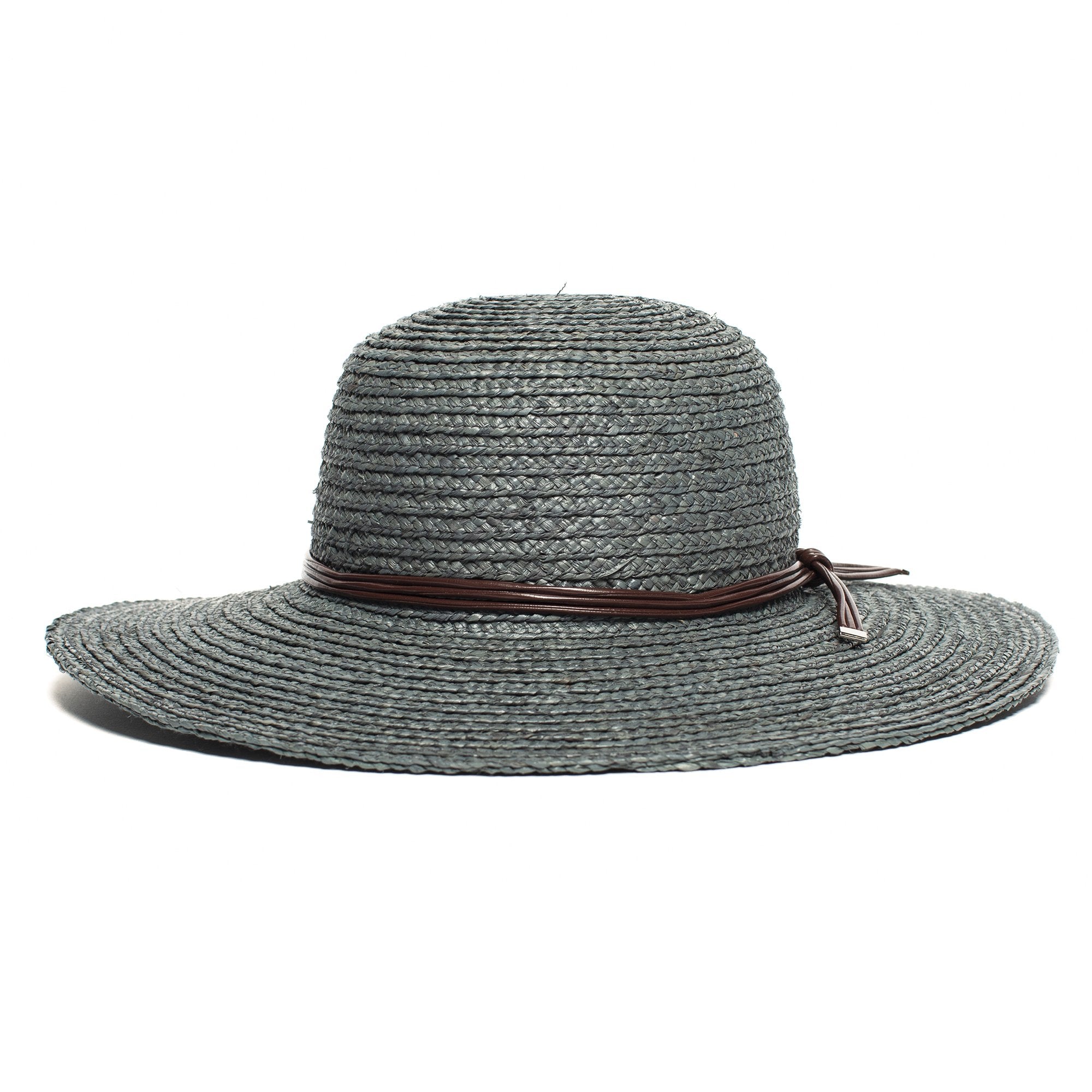 Goorin Bros. ellery straw wide brim floppy hat Blue front view