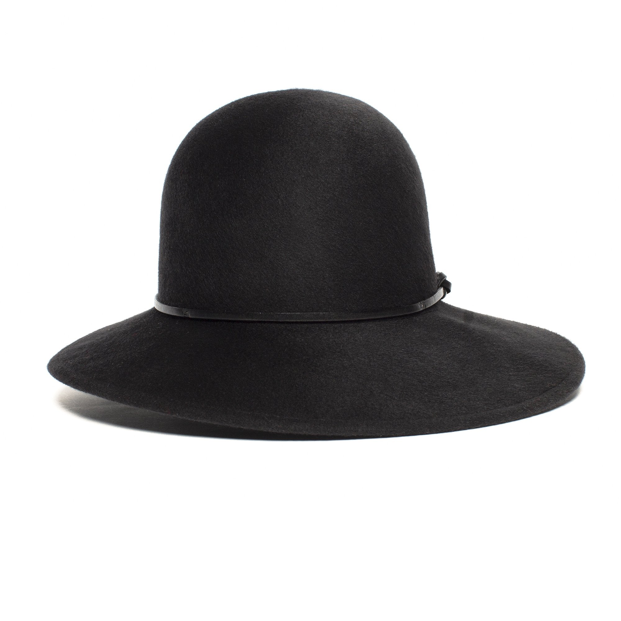 Goorin Bros. cakewalk wool blend asymmetric cloche hat Black front view