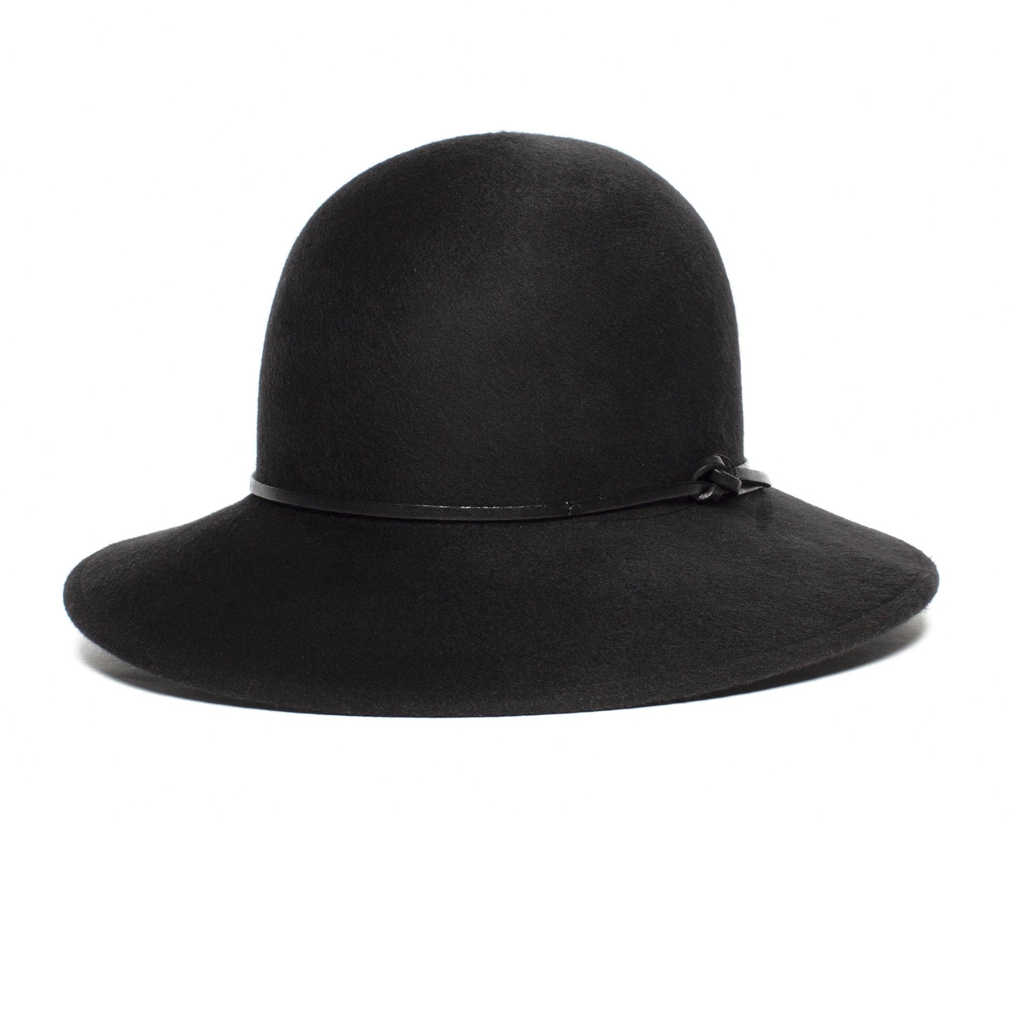 Goorin Bros. cakewalk wool blend asymmetric cloche hat Black left side view