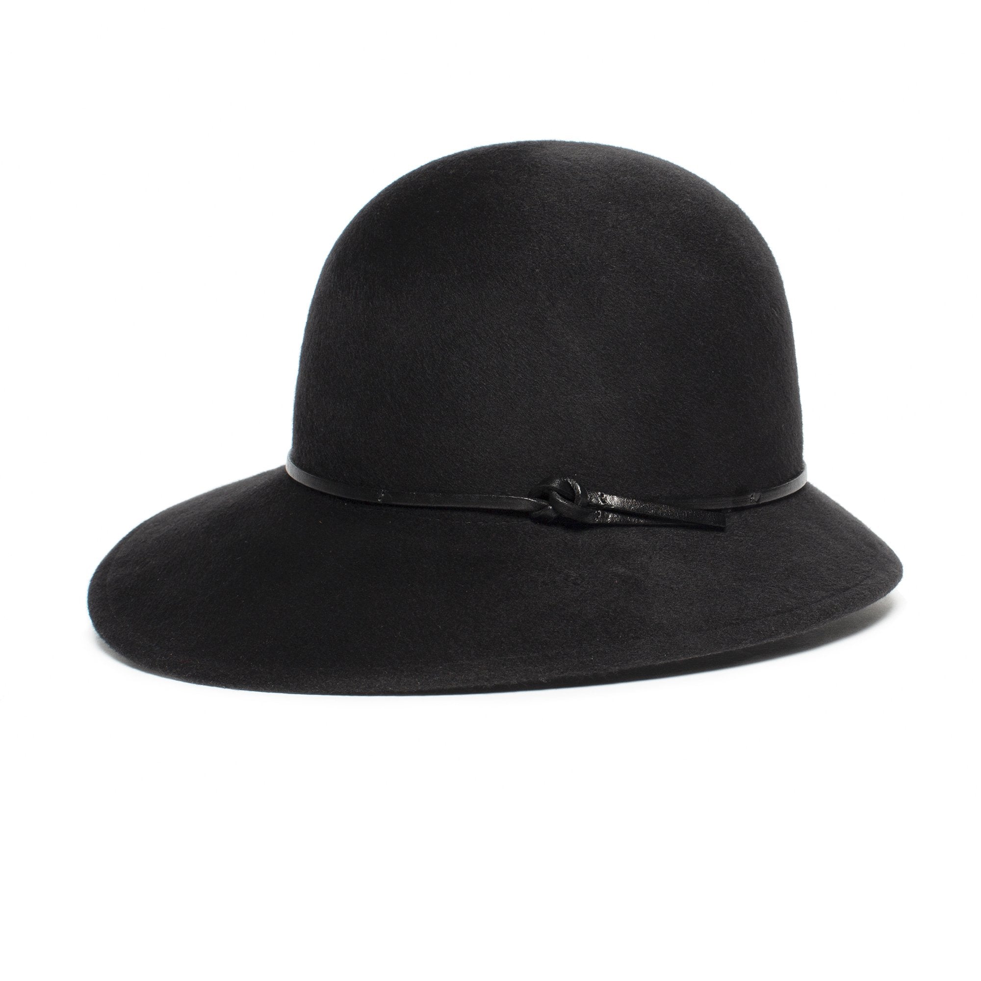 Goorin Bros. cakewalk wool blend asymmetric cloche hat Black side view