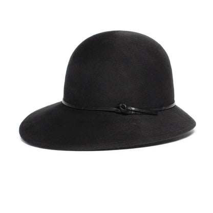 Goorin Bros. cakewalk wool blend asymmetric cloche hat Black side view