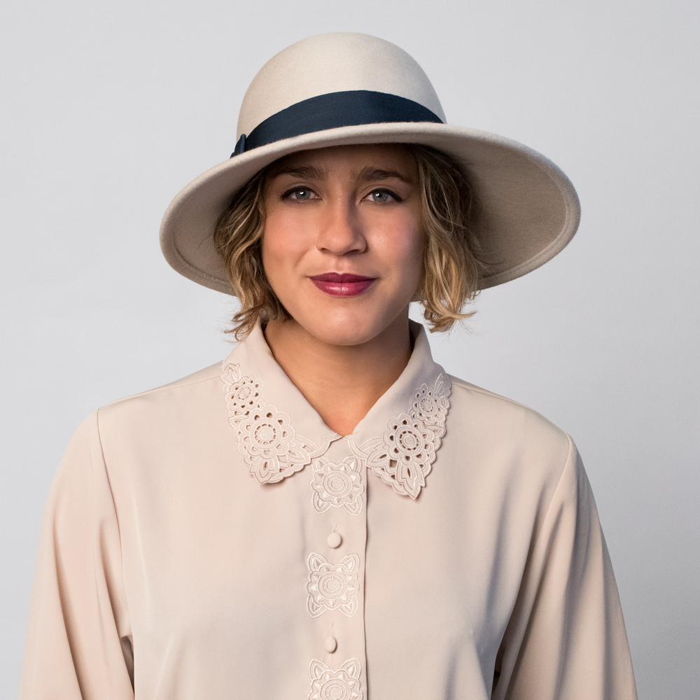 Goorin Bros. lady eileen 100% wool blend asymmetric cloche hat Khaki  womens styling