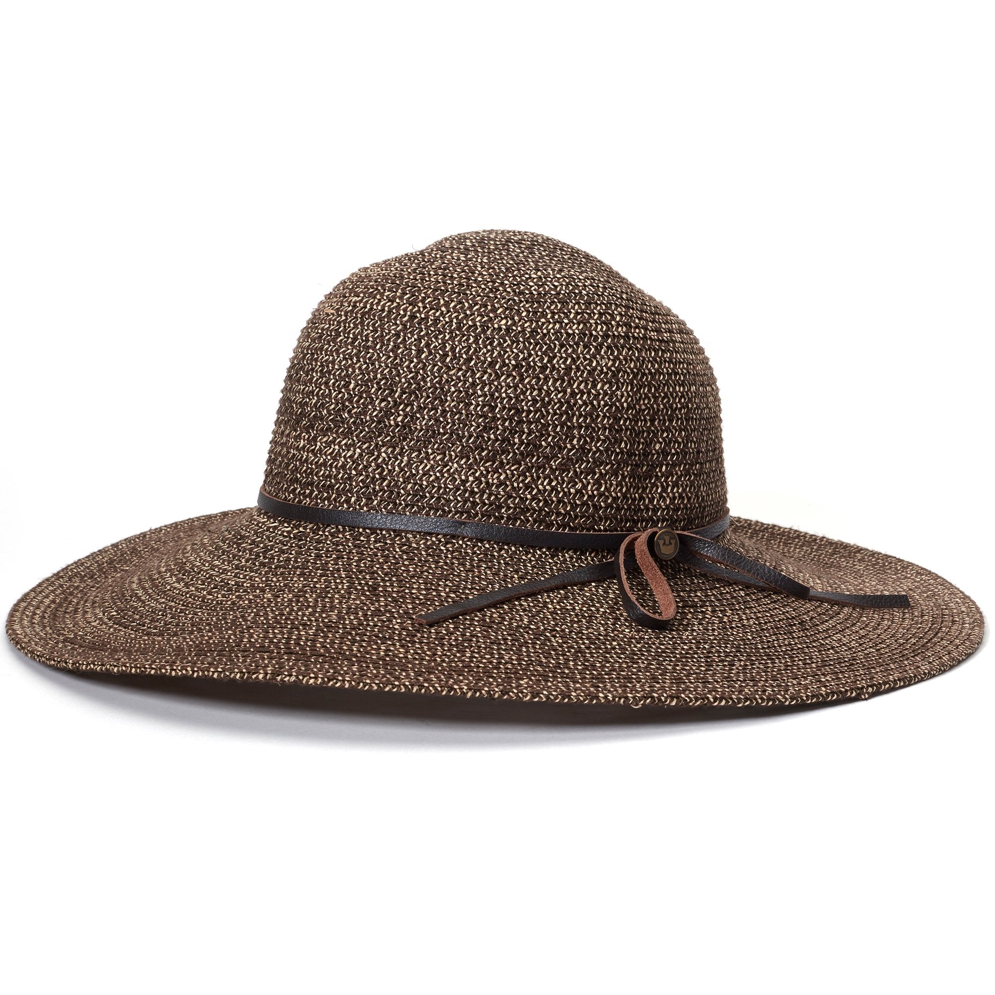 Goorin Bros. shalone straw floppy hat Brown left side view