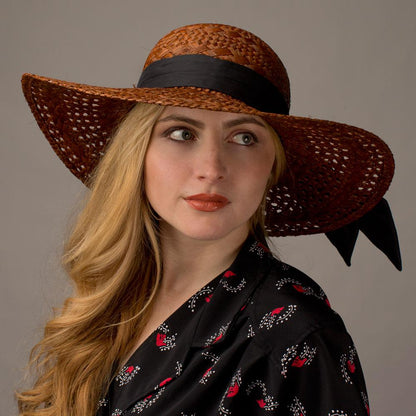 Goorin Bros. sunday silence straw floppy hat Rust  womens styling