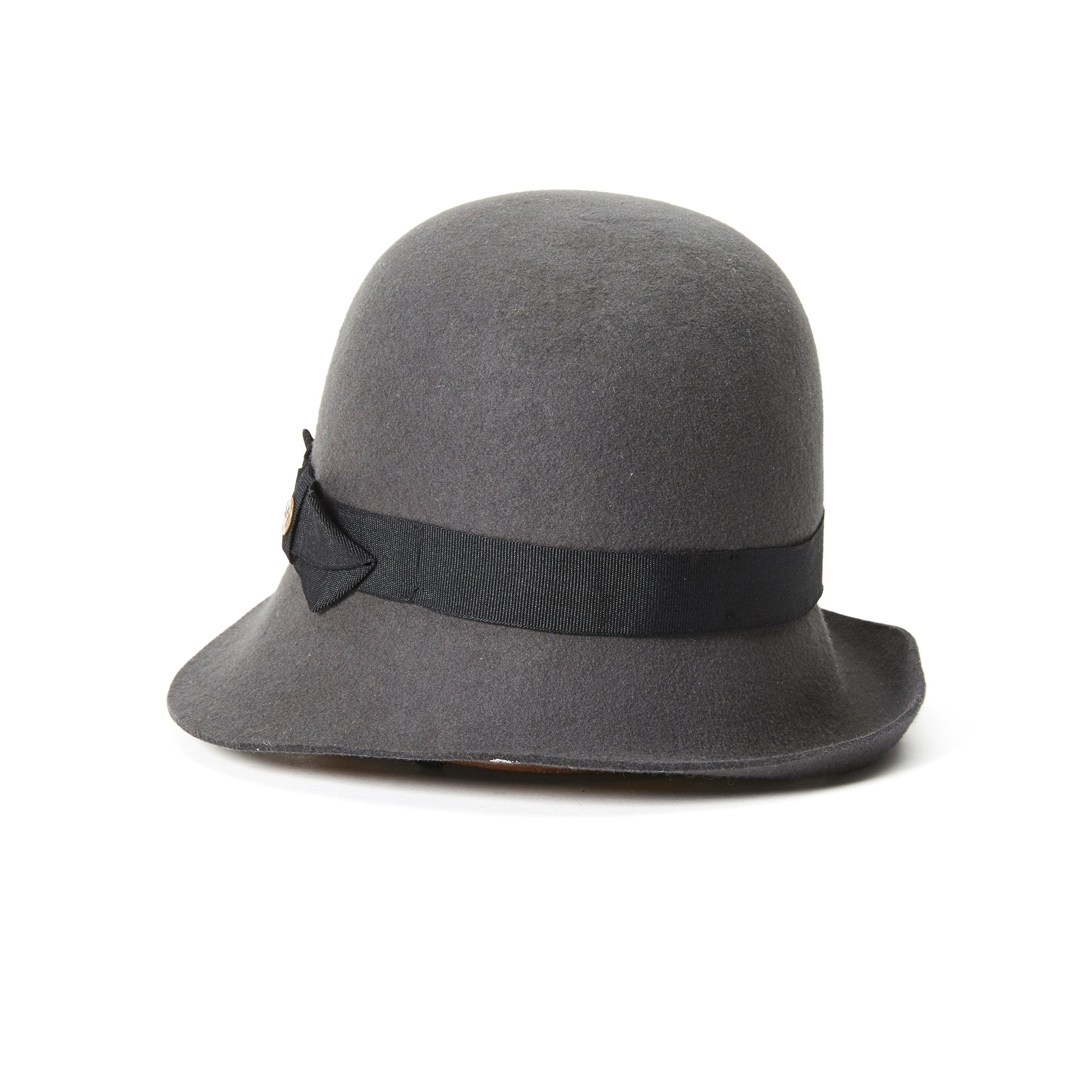 Goorin Bros. lady jean wool blend asymmetric cloche hat Grey back view