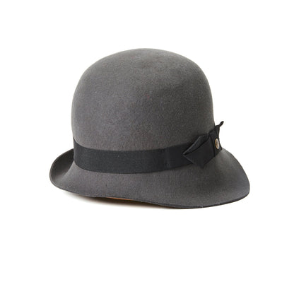 Goorin Bros. lady jean wool blend asymmetric cloche hat Grey front view
