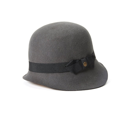 Goorin Bros. lady jean wool blend asymmetric cloche hat Grey left side view