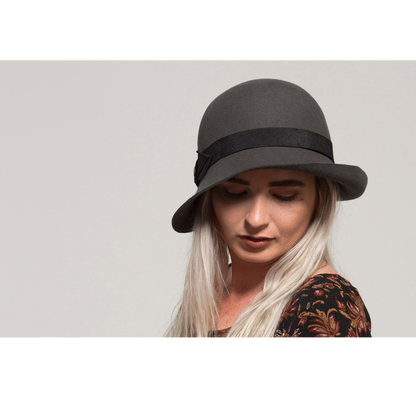 Goorin Bros. lady jean wool blend asymmetric cloche hat Grey  womens styling
