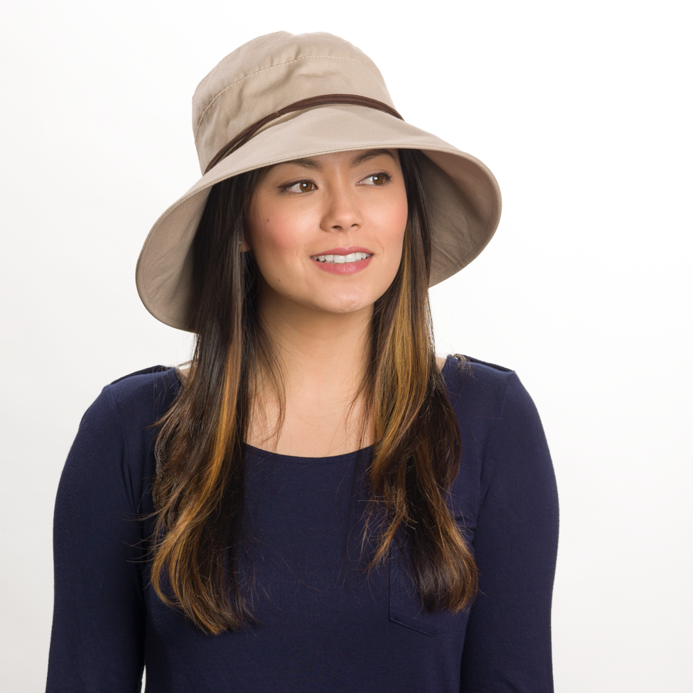 Goorin Bros. sunny day cotton asymmetric floppy hat Khaki  womens styling