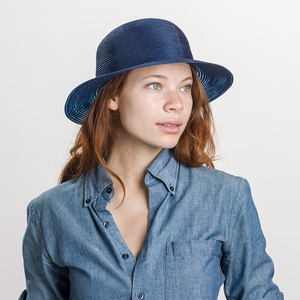 Goorin Bros. coco keys plastic short brim floppy hat Navy  womens styling