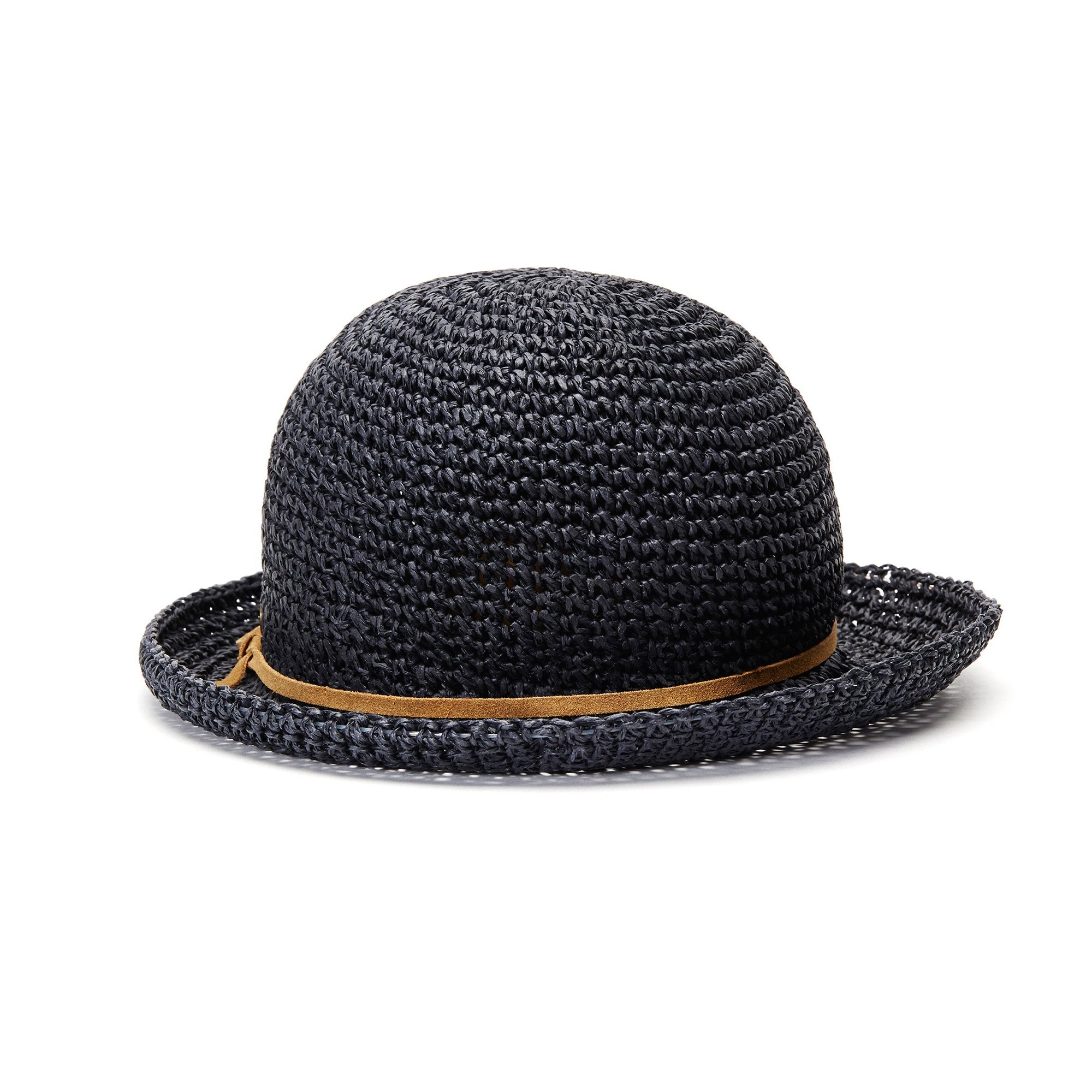 Goorin Bros. mrs scarrone straw cloche hat Navy back view