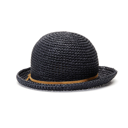 Goorin Bros. mrs scarrone straw cloche hat Navy back view