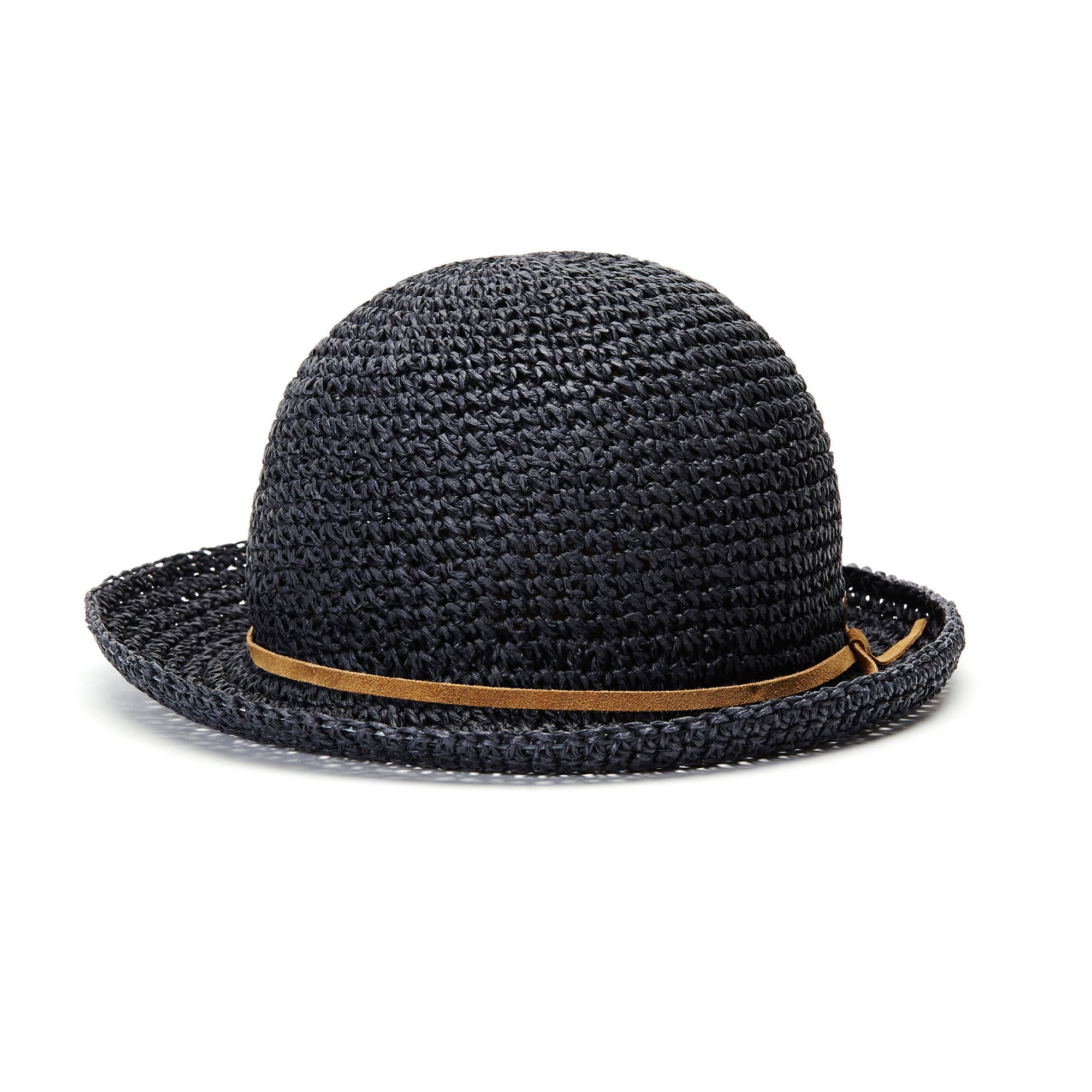 Goorin Bros. mrs scarrone straw cloche hat Navy front view