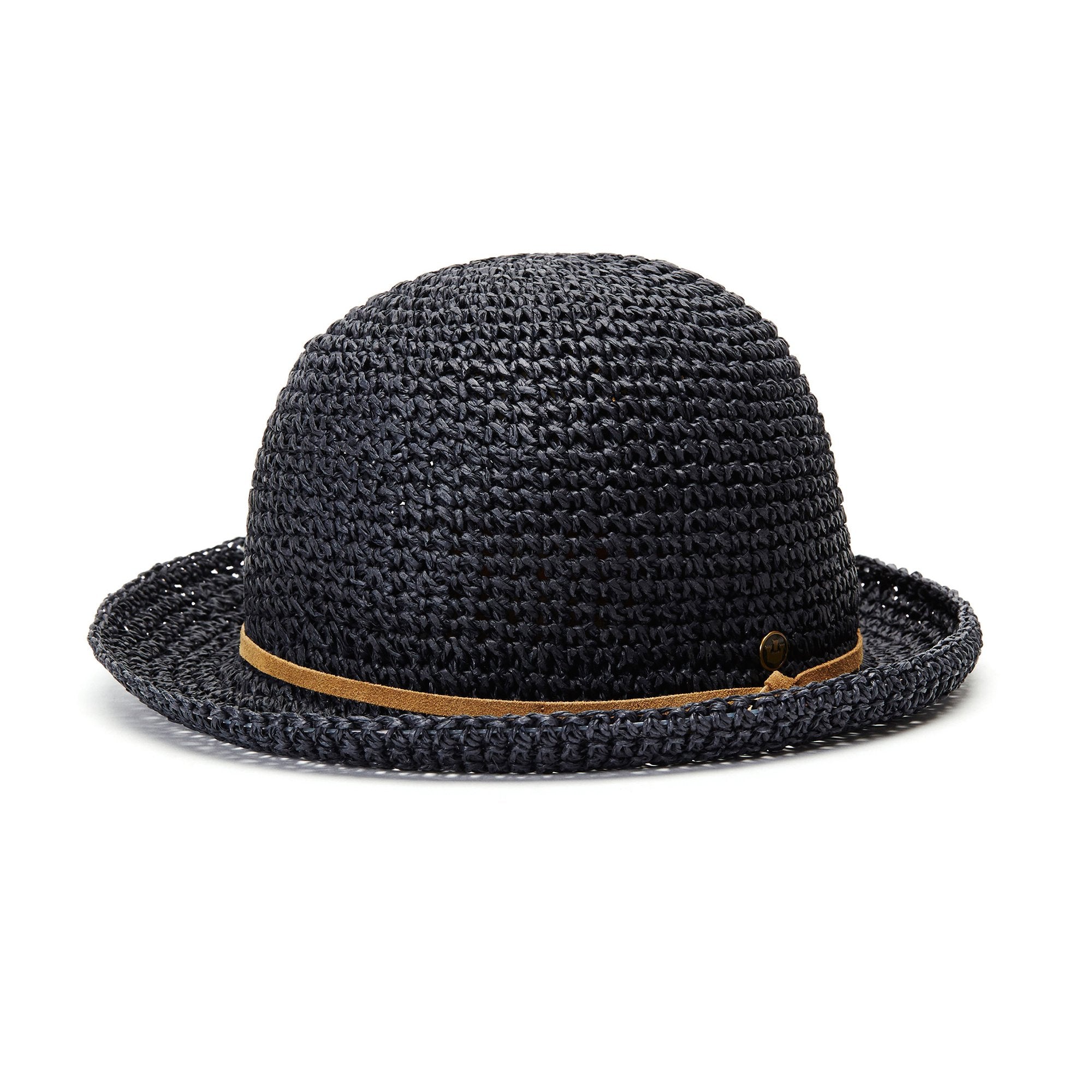 Goorin Bros. mrs scarrone straw cloche hat Navy left side view