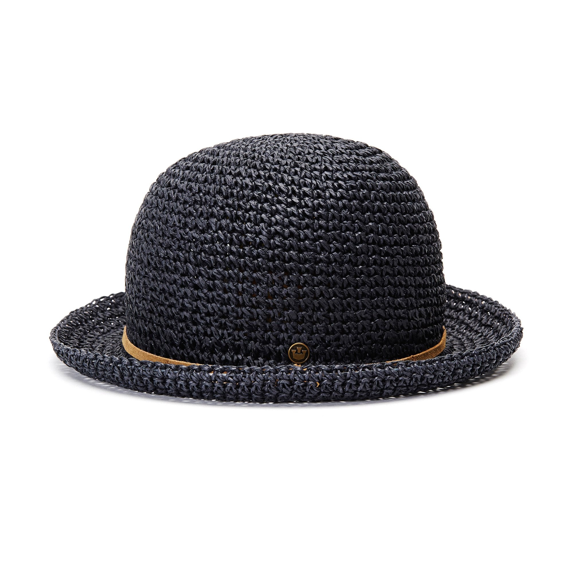Goorin Bros. mrs scarrone straw cloche hat Navy side view