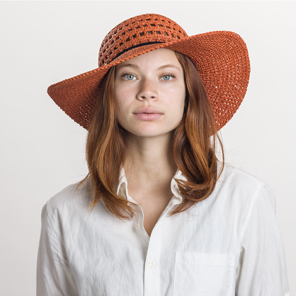 Goorin Bros. sunshine straw open vent floppy hat Coral  womens styling