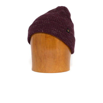 Goorin Bros. winter cruise wool ribbed beanie Maroon left side view
