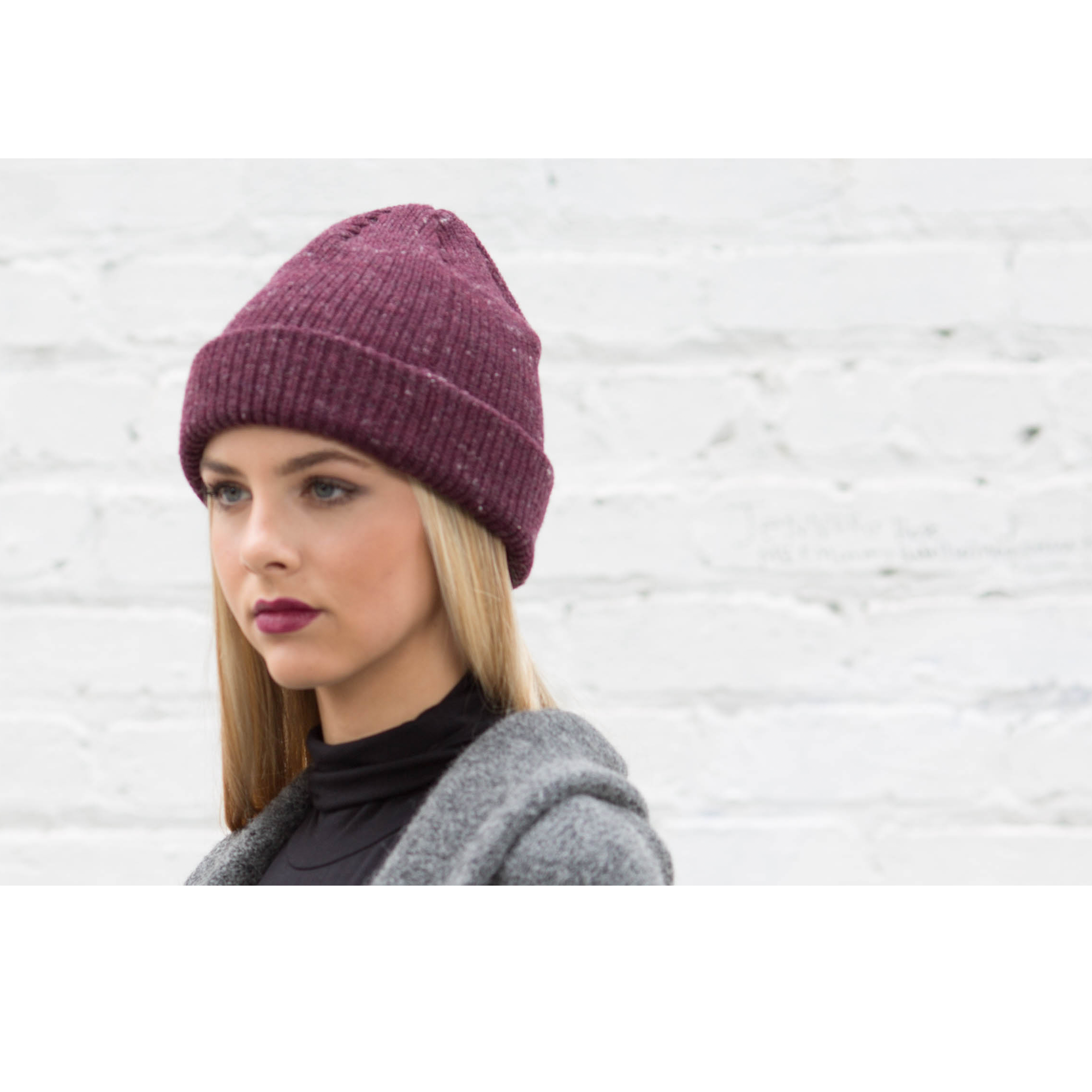 Goorin Bros. winter cruise wool ribbed beanie Maroon  womens styling