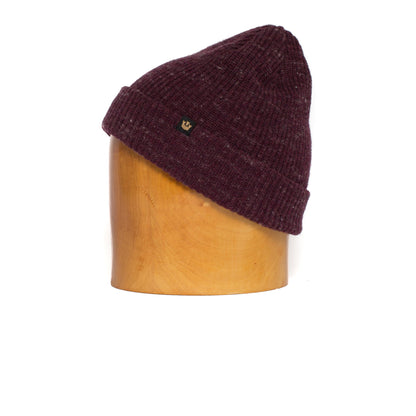 Goorin Bros. winter cruise wool ribbed beanie Maroon side view