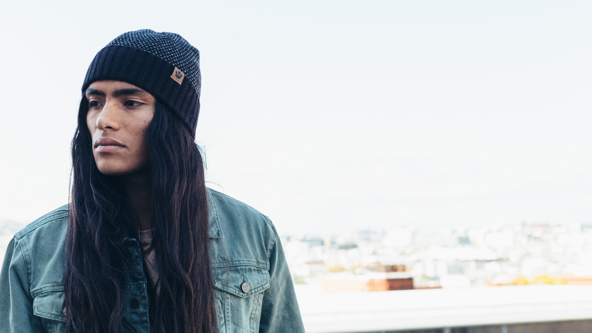 Goorin Bros. new york winter wool beanie Black  hero shot on male model