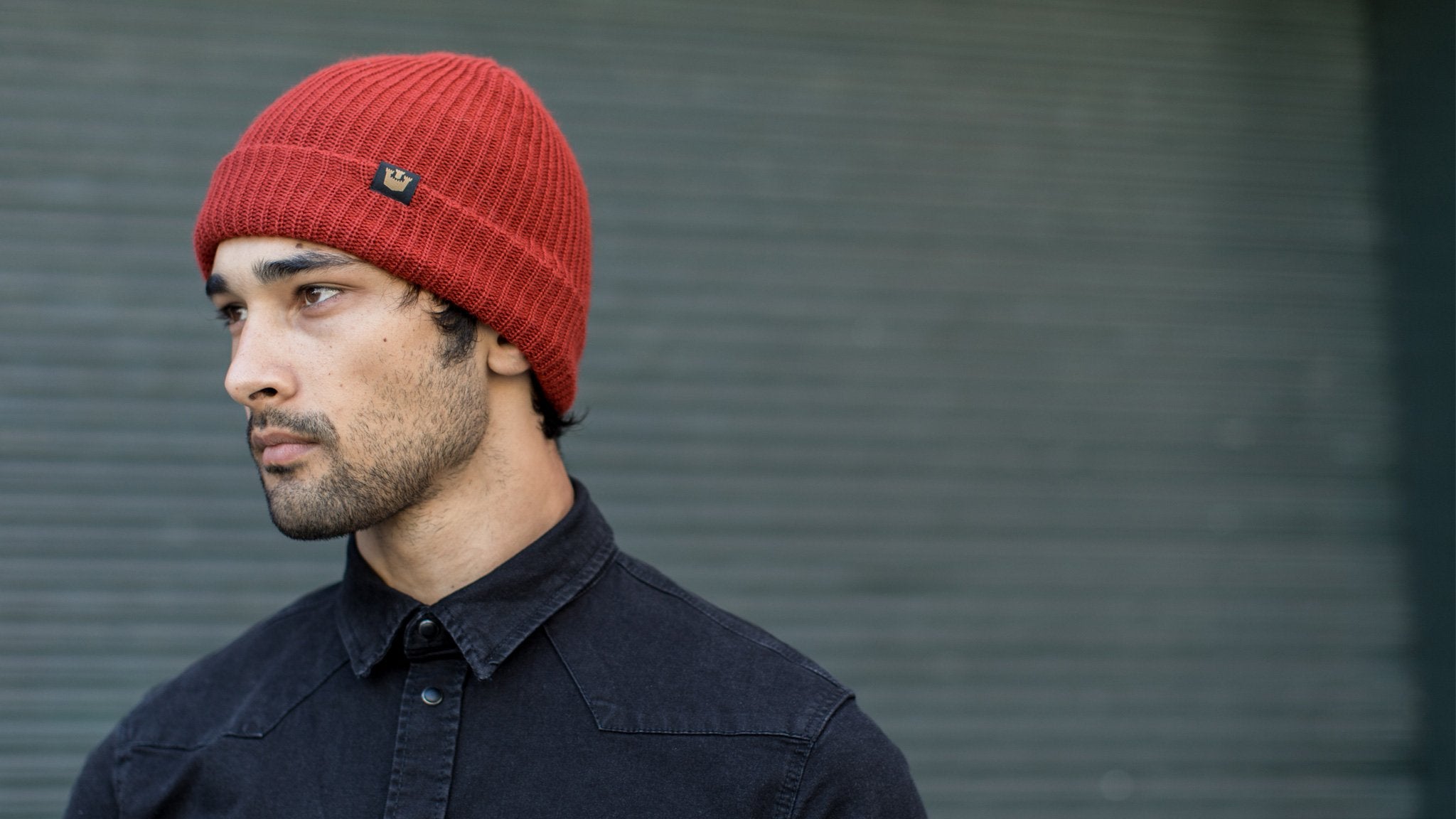Goorin Bros. fresh tracks acrylic beanie Orange  hero shot on male model