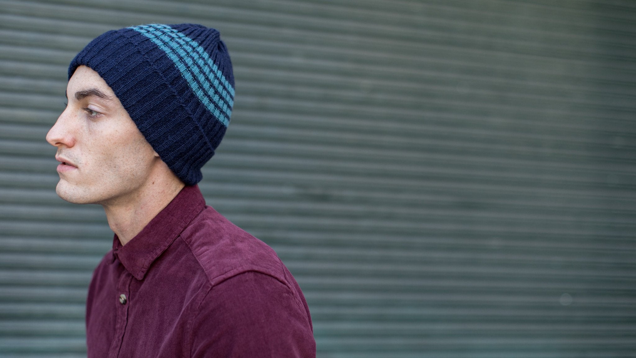 Goorin Bros. ice box alpaca beanie Blue  hero shot on male model