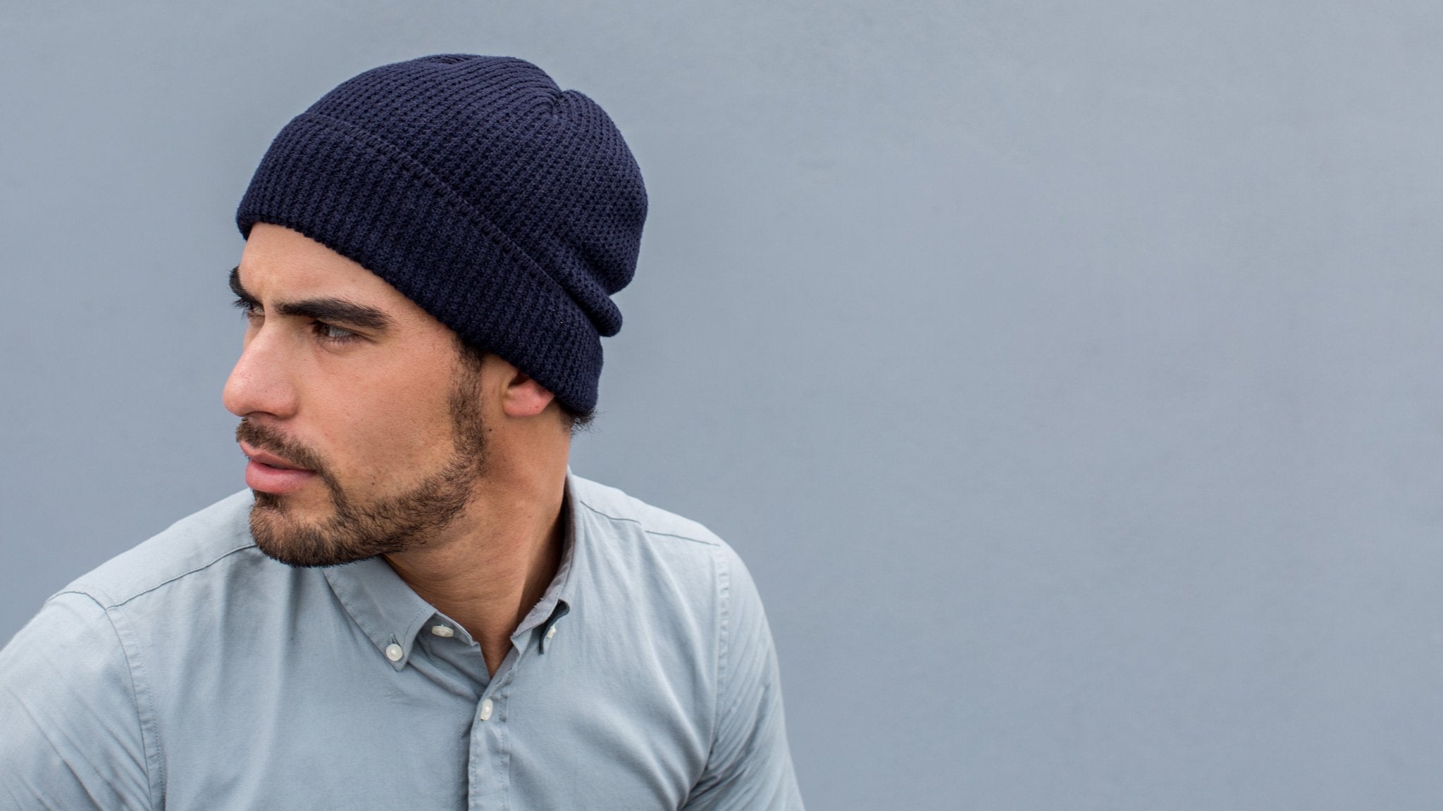 Goorin Bros. bundle up cotton beanie Navy  hero shot on male model