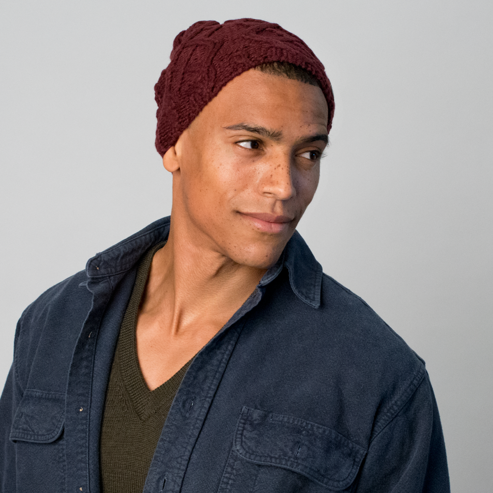 Goorin Bros. snow day acrylic beanie Burgundy  mens styling
