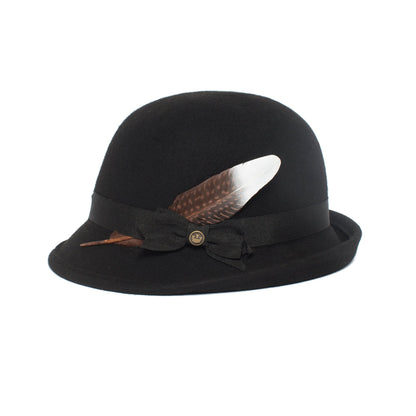 Goorin Bros. mocha dot feather Brown left side view