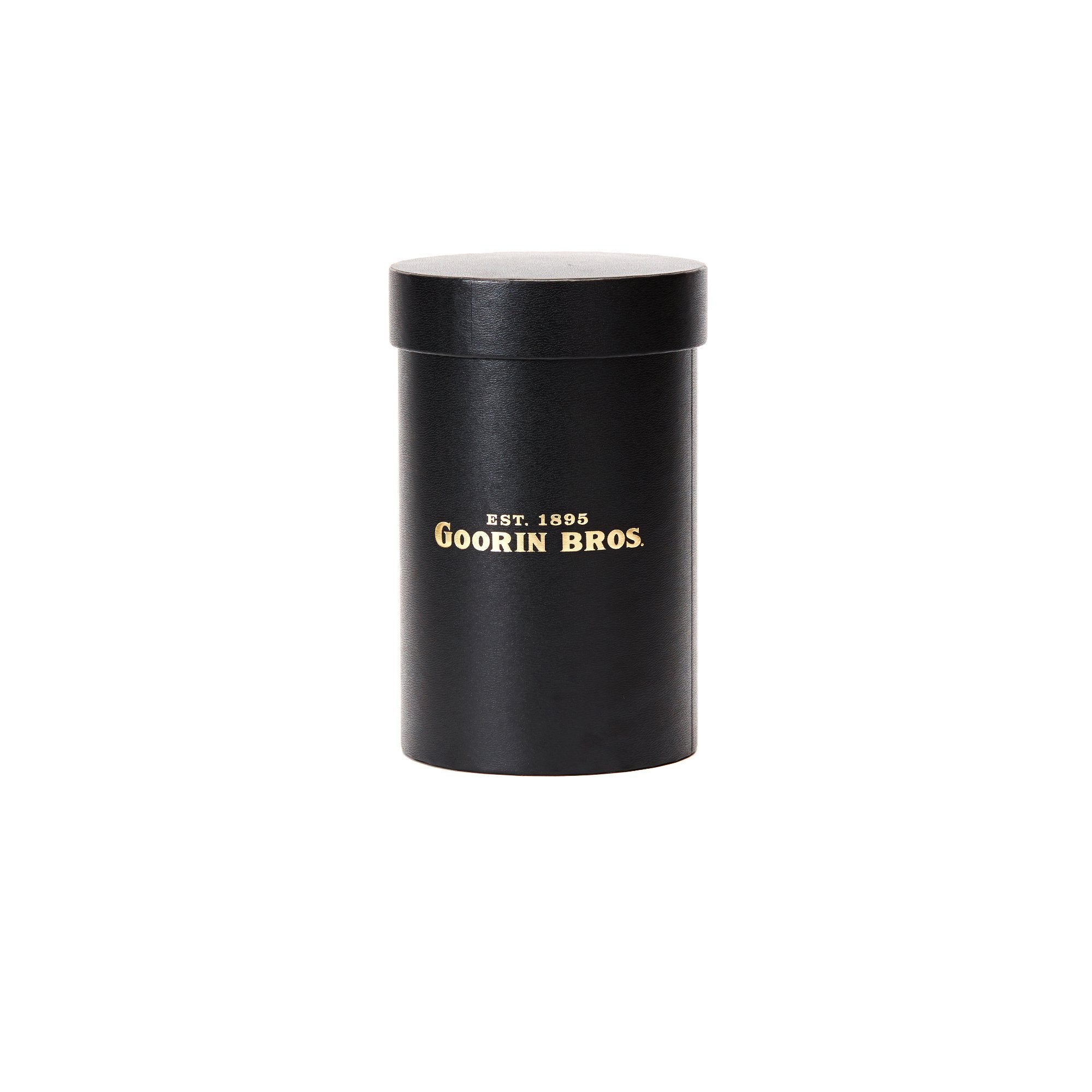 Goorin Bros. cylinder hat box small mini box Black left side view