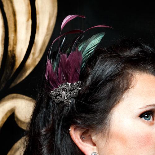 Goorin Bros. peephole feather fascinator hat Silver  womens styling