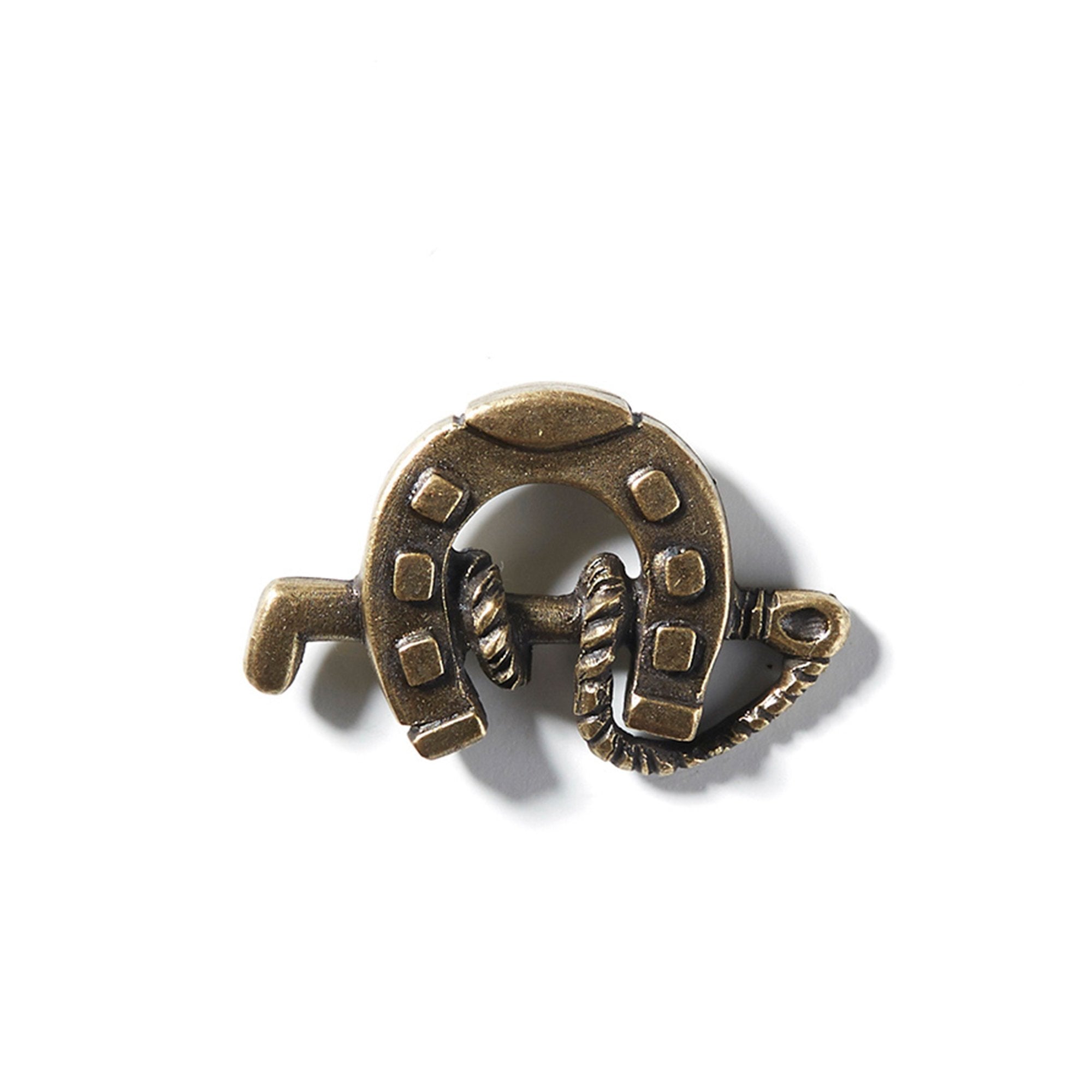 Goorin Bros. horshoein around hat pin pin Antique Brass front view