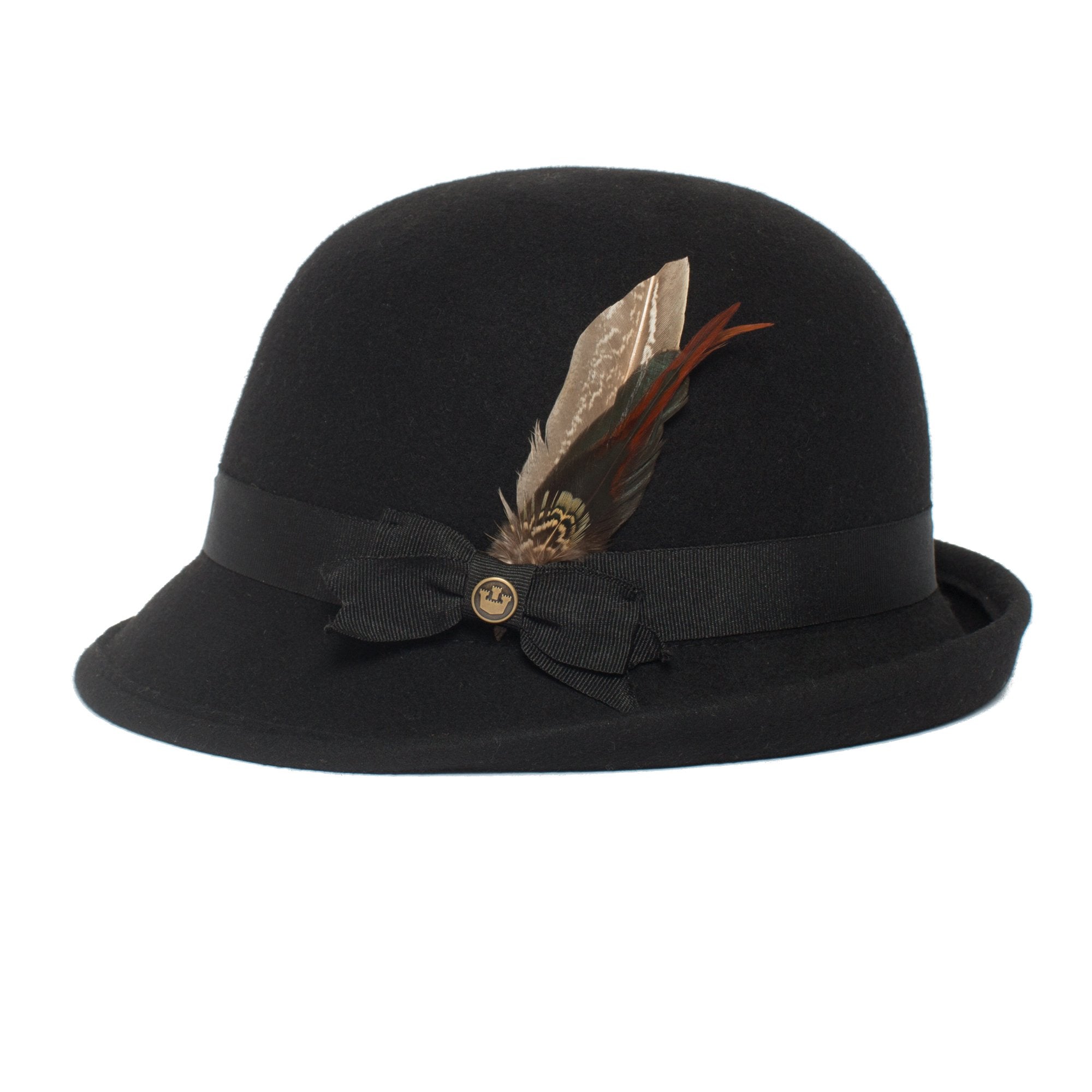 Goorin Bros. merlin feather Brown left side view