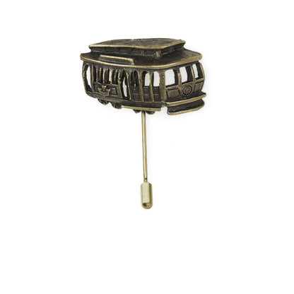 Goorin Bros. san francisco trolley hat pin pin Antique Brass front view