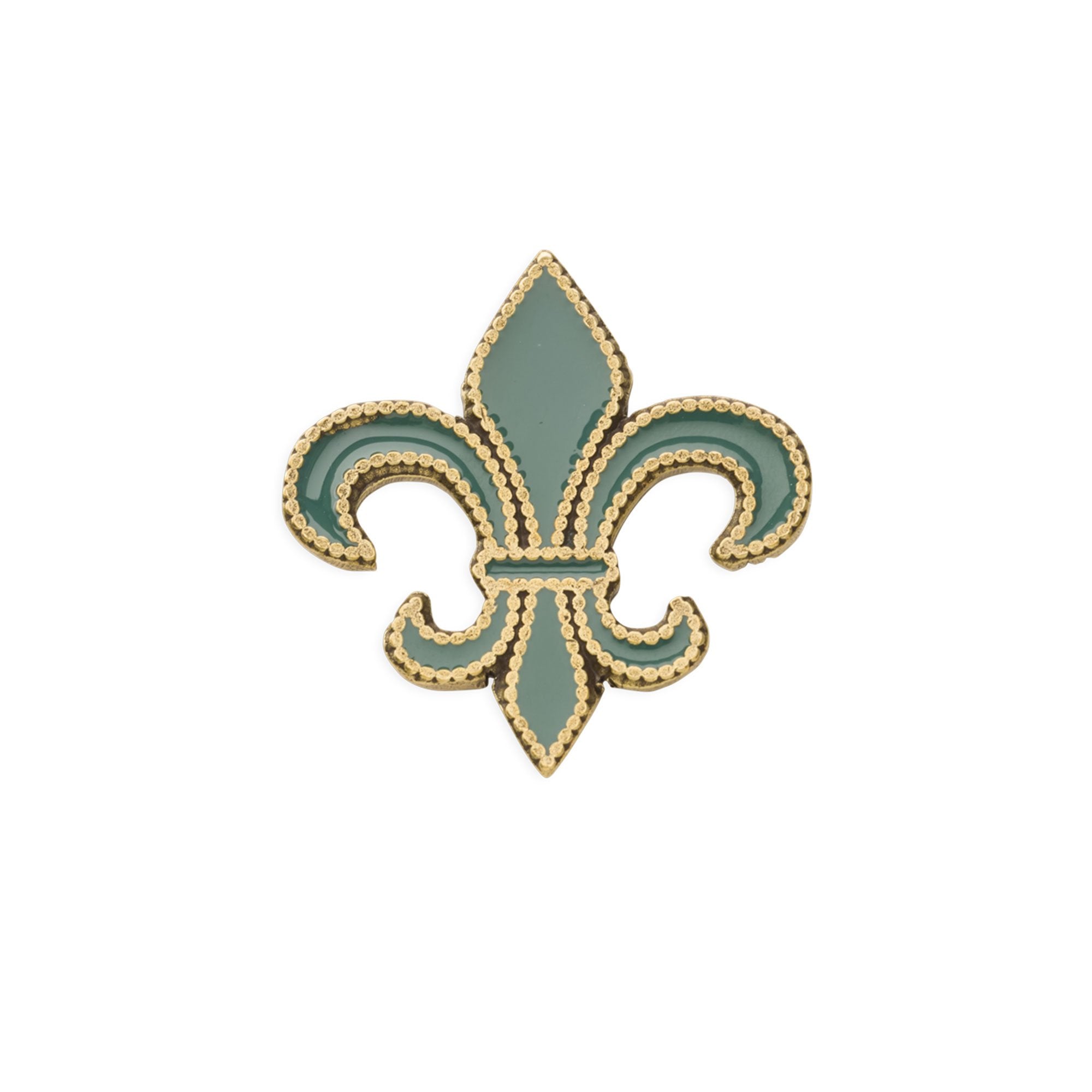 Goorin Bros. fleur de lys enamel finish pin Green left side view