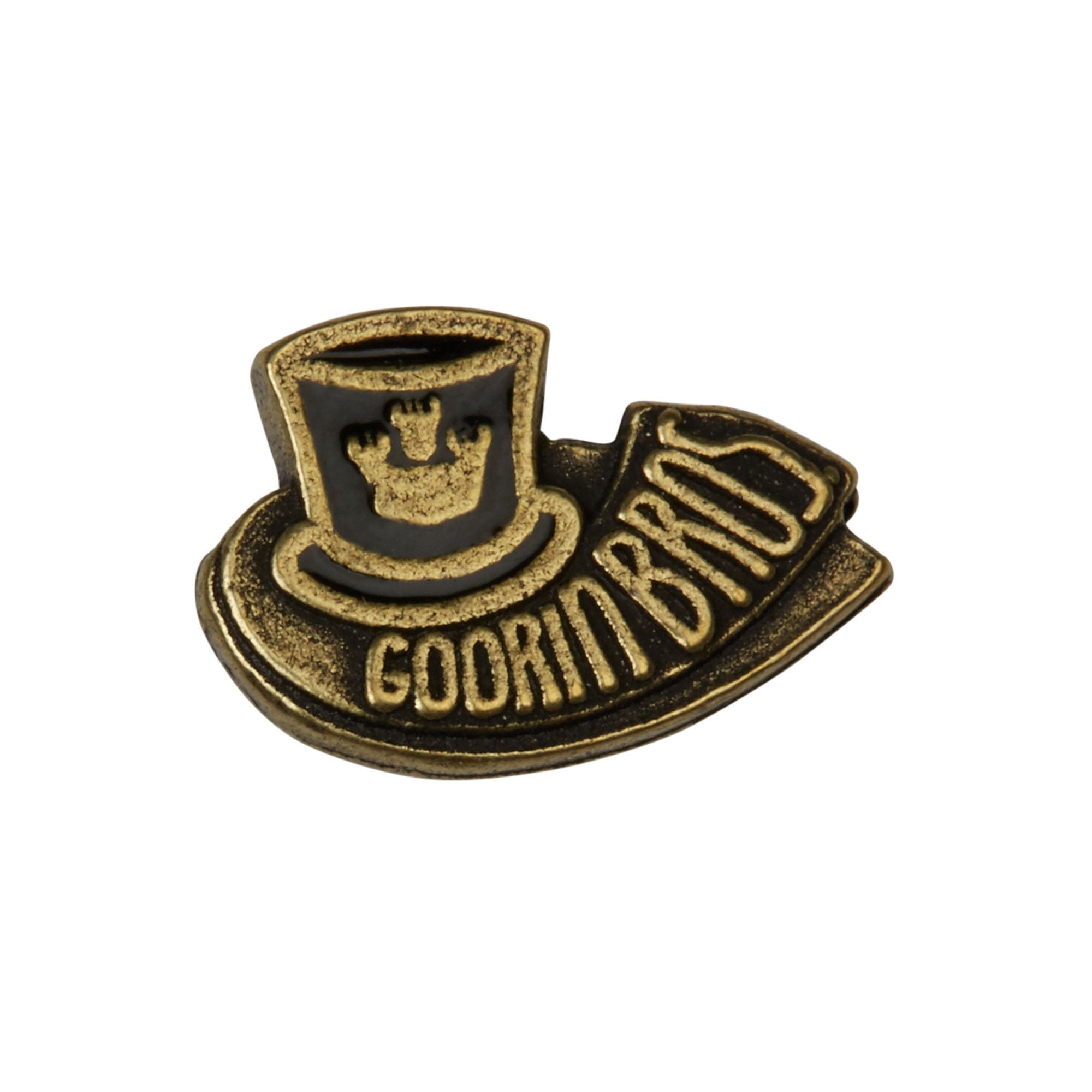 Goorin Bros. anniversary pin hat pin Antique Brass front view