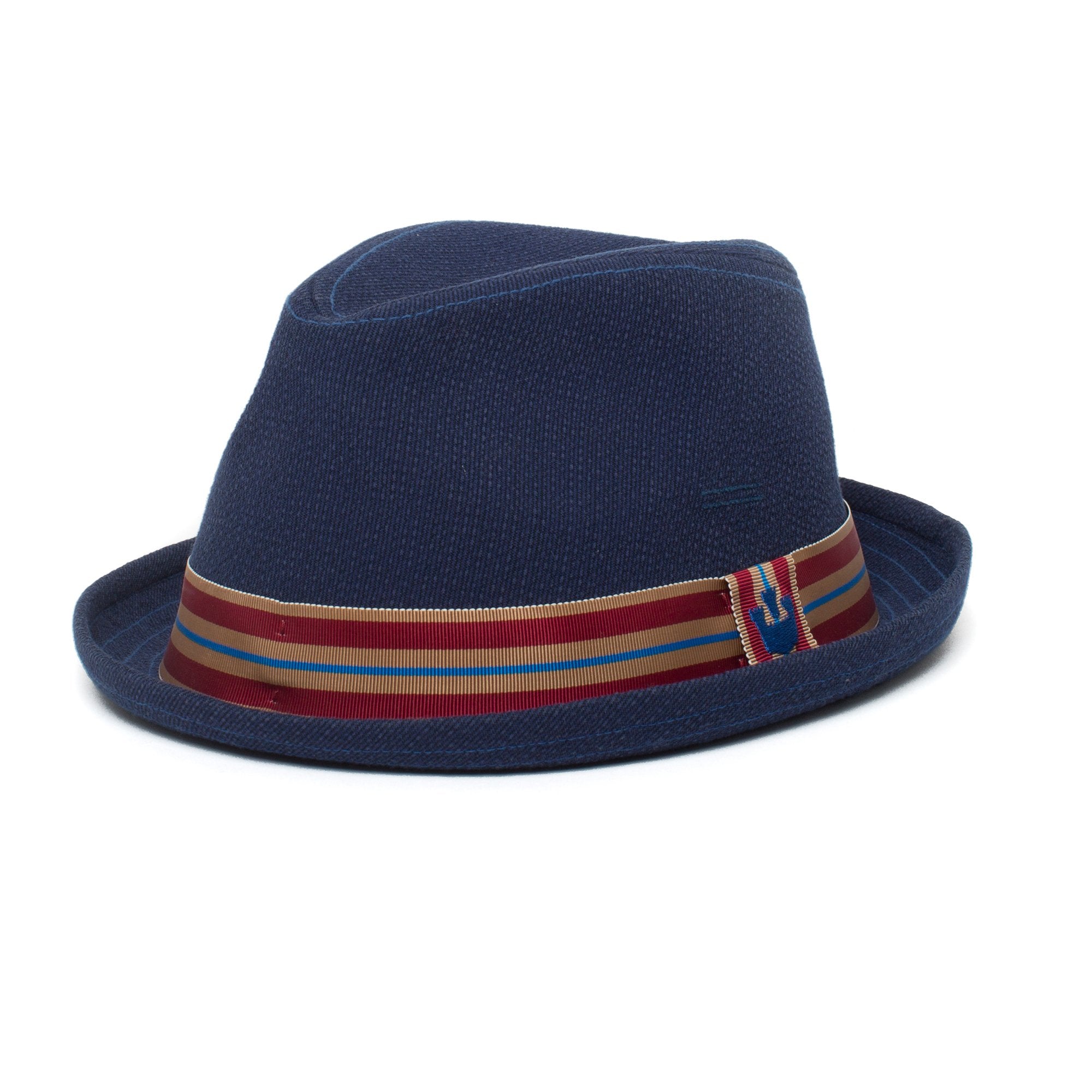 Goorin Bros. little sport center dent short brim poly blend fedora hat Navy left side view