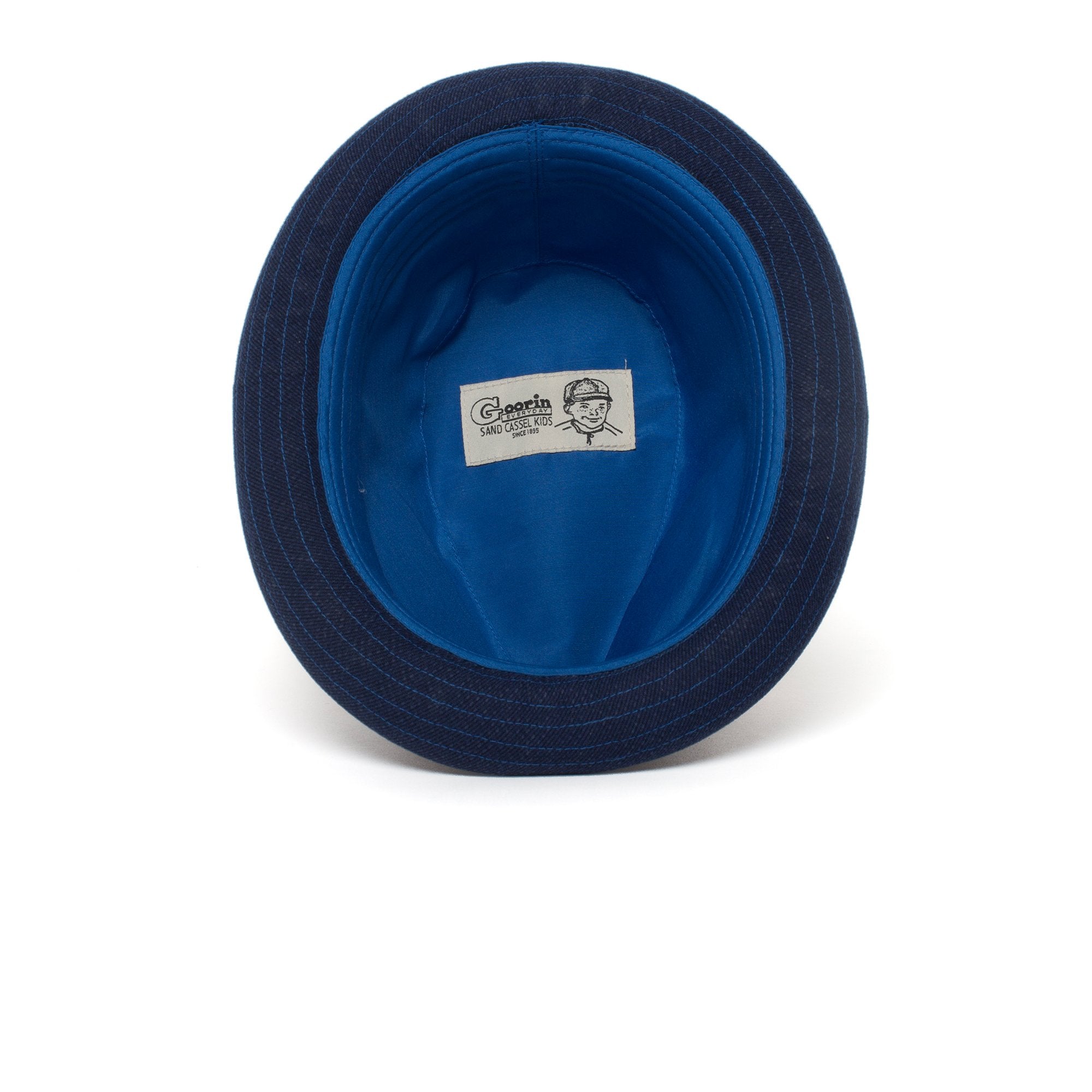 Goorin Bros. little sport center dent short brim poly blend fedora hat Navy under view