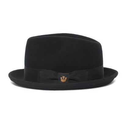 Goorin Bros. big boy center dent short brim felt fedora hat Black side view