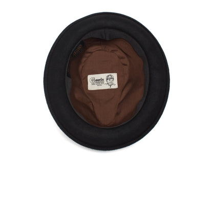 Goorin Bros. big boy center dent short brim felt fedora hat Black under view