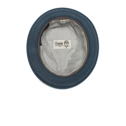 Goorin Bros. big boy center dent short brim felt fedora hat Blue under view