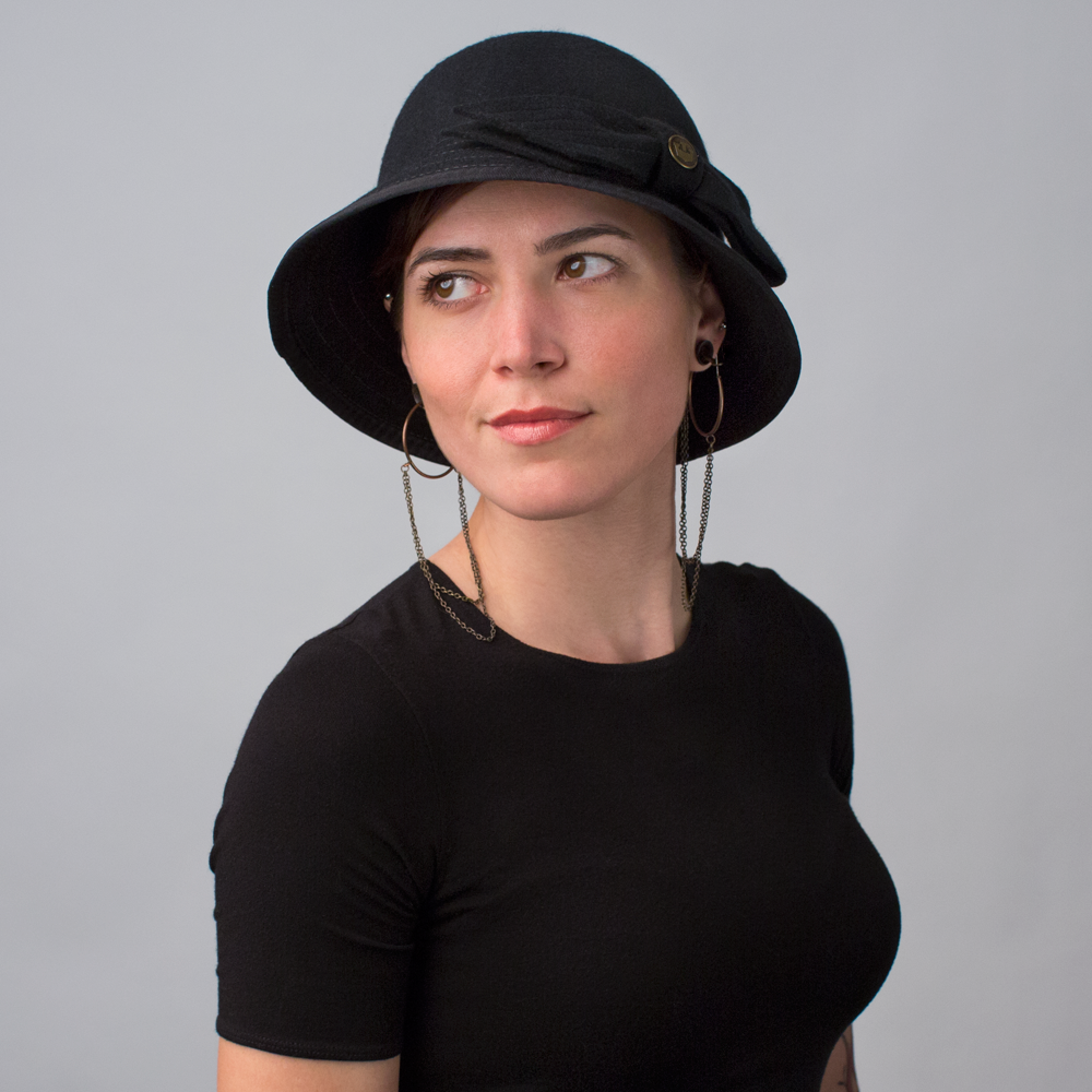 Goorin Bros. bad girl wool blend asymmetric cloche hat Black  womens styling