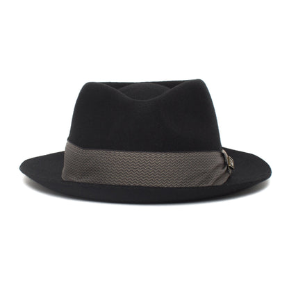 Goorin Bros. griffin teardrop short brim felt fedora hat Black front view