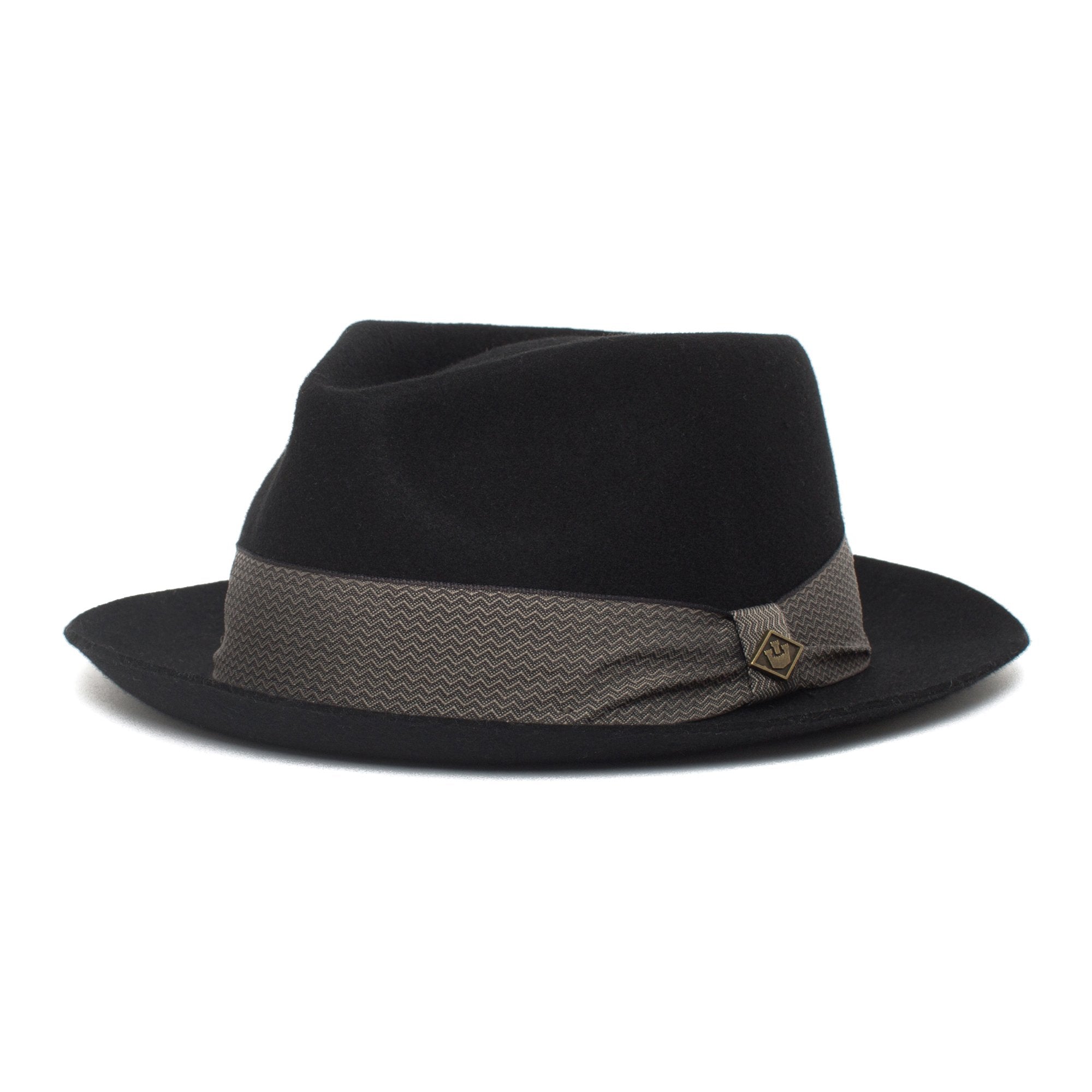 Goorin Bros. griffin teardrop short brim felt fedora hat Black left side view
