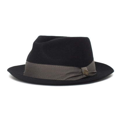Goorin Bros. griffin teardrop short brim felt fedora hat Black left side view