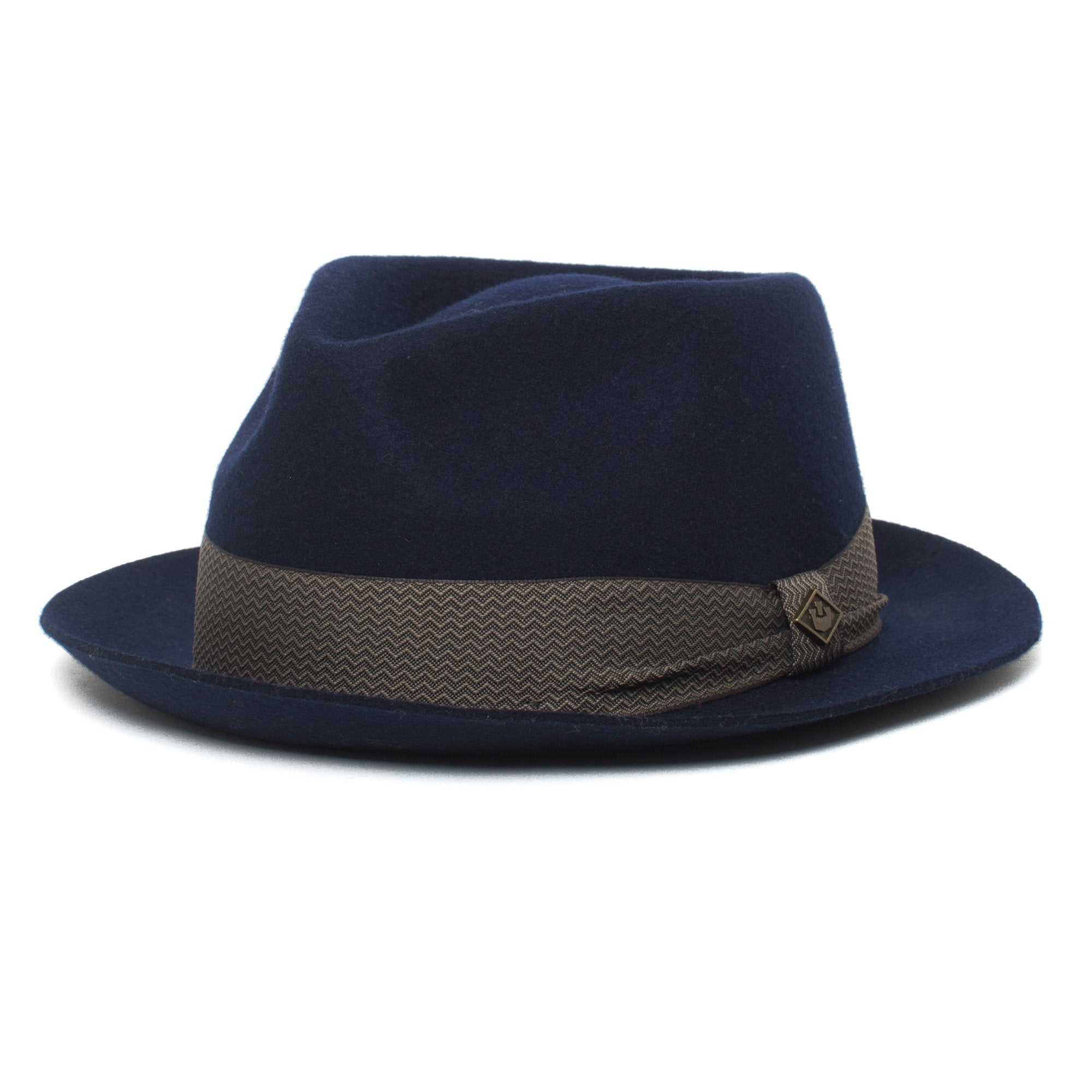 Goorin Bros. griffin teardrop short brim felt fedora hat Navy left side view