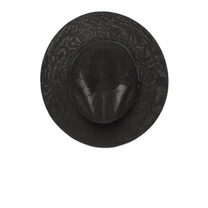 Goorin Bros. fatima center dent wide brim paper poly blend fedora hat Black top view